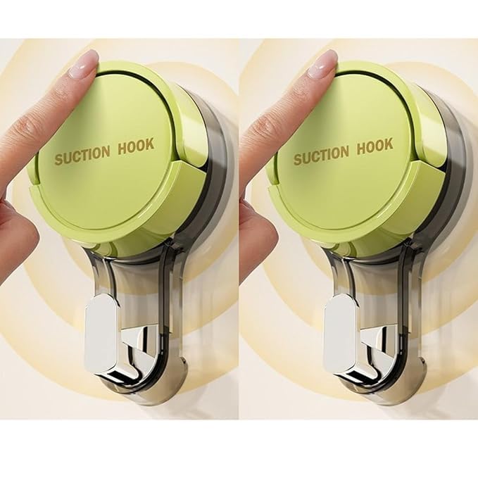 Bindex Suction Cup HookSuction HooksSuction Cup with HookReusable Vacuum Suction Hooks for BathroomWall HooksWall Clips for Hanging TowelClothesKitchen Utensils Pack of 2 - Image 1