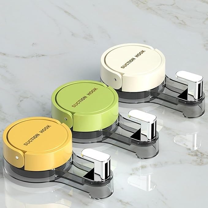 Bindex Suction Cup HookSuction HooksSuction Cup with HookReusable Vacuum Suction Hooks for BathroomWall HooksWall Clips for Hanging TowelClothesKitchen Utensils Pack of 2 - Image 2