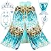 LIMIROLER Princess Dress Up Toys Mermaid Dress Up Cape Kit 9 Pcs Gift Set for Little Girls 38 Years Old Princess Dress Up Clothes Set Gift for Birthday Christmas Party Halloween Blue - Image 2