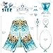LIMIROLER Princess Dress Up Toys Mermaid Dress Up Cape Kit 9 Pcs Gift Set for Little Girls 38 Years Old Princess Dress Up Clothes Set Gift for Birthday Christmas Party Halloween Blue - Image 4