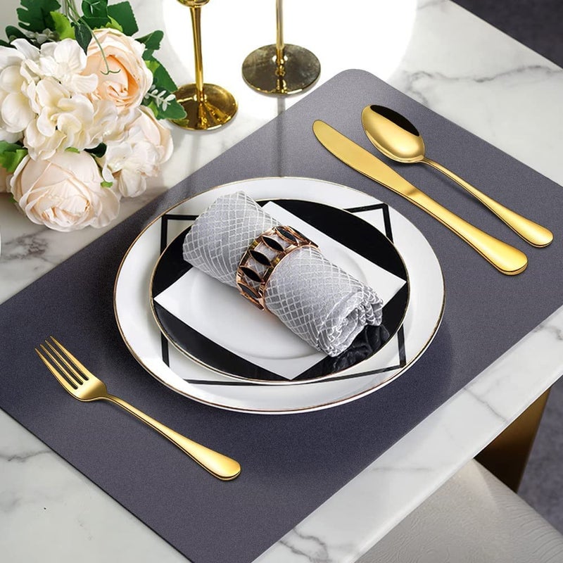 Kolorful Stainless Steel Gold Plated Spoon Set HeavyDuty Stainless Steel Dinner sppon Include Knifes Forks Spoons SilverwareMetal Forks for Home Kitchen Restaurant Hotel Pack of 3 - Image 5