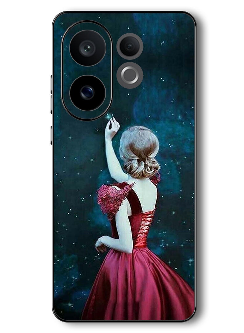 Theodor Case Compatible with Vivo V60 6.77 Inch Protection Shockproof Bumper Cover Girl Touching Star - Image 1