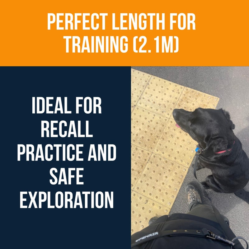 Fenrir - Dog Training Leash - Heavy Duty Dog - Double Ended Carabiner - Long Dog Lead - Non-Slip Lead Waterproof Gear for Large & Small Dogs Puppy - 2.1m (Black) - Image 5