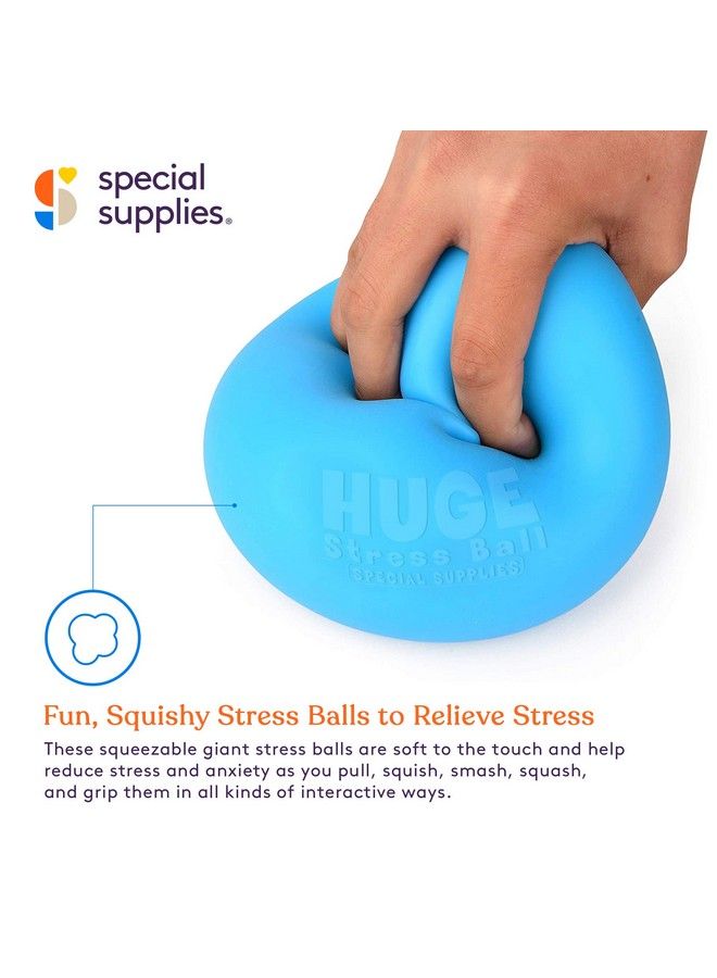 Special Supplies 2 Huge Giant Stress Balls For Kids Adults Jumbo Size 2 Pack Colorful And Squishy Sensory Toys With Soft Squeezable Fill Low Dexterity And Anxiety Therapy  - Image 3