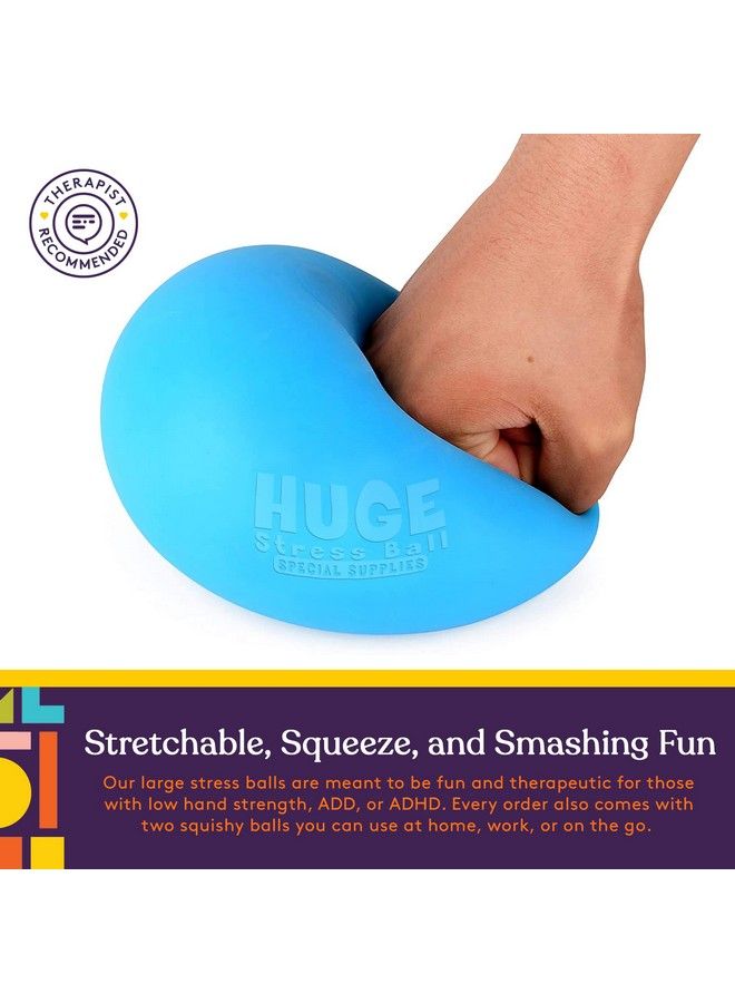 Special Supplies 2 Huge Giant Stress Balls For Kids Adults Jumbo Size 2 Pack Colorful And Squishy Sensory Toys With Soft Squeezable Fill Low Dexterity And Anxiety Therapy  - Image 5