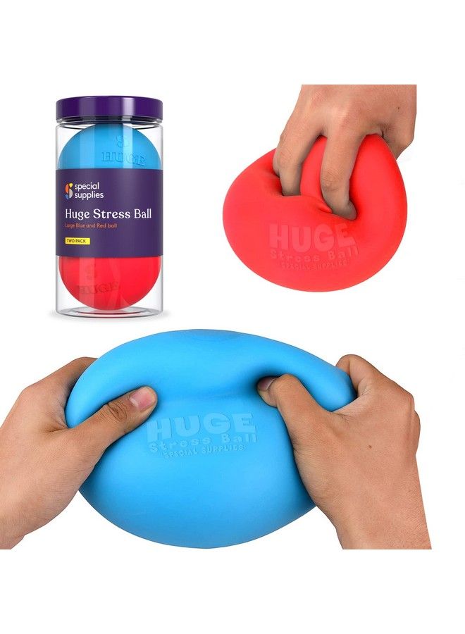 Special Supplies 2 Huge Giant Stress Balls For Kids Adults Jumbo Size 2 Pack Colorful And Squishy Sensory Toys With Soft Squeezable Fill Low Dexterity And Anxiety Therapy  - Image 1