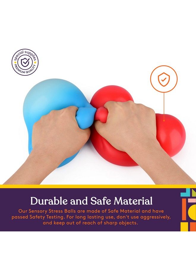Special Supplies 2 Huge Giant Stress Balls For Kids Adults Jumbo Size 2 Pack Colorful And Squishy Sensory Toys With Soft Squeezable Fill Low Dexterity And Anxiety Therapy  - Image 4