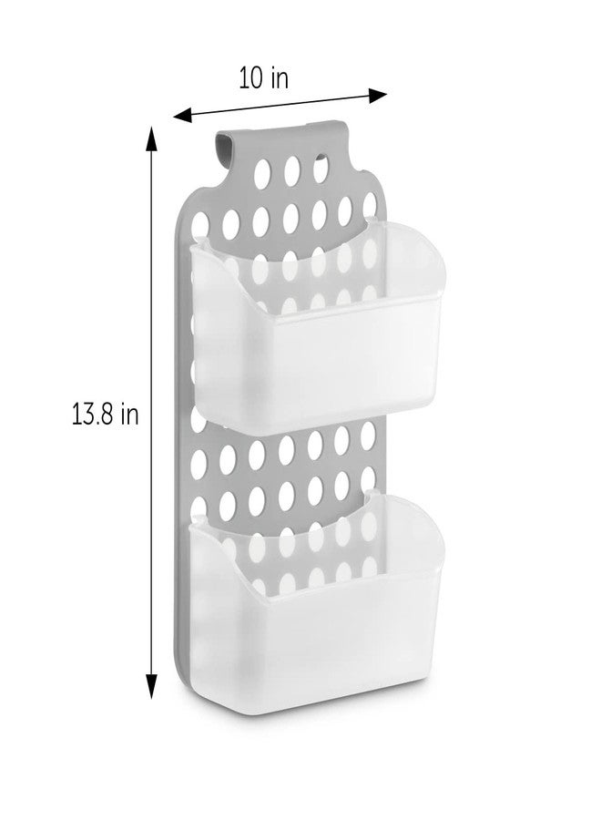 DecorRack Adjustable Hanging Storage, 2 Bins Over Shower Door Organizer, Bathroom Storage With Removable Baskets For Space Saving, BPA Free - Image 2