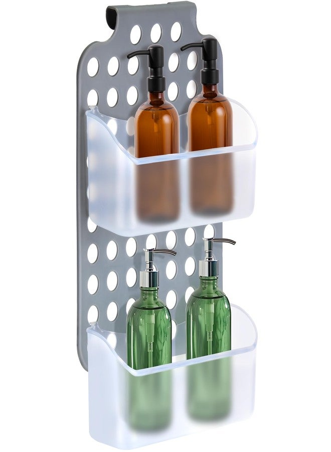 DecorRack Adjustable Hanging Storage, 2 Bins Over Shower Door Organizer, Bathroom Storage With Removable Baskets For Space Saving, BPA Free - Image 1