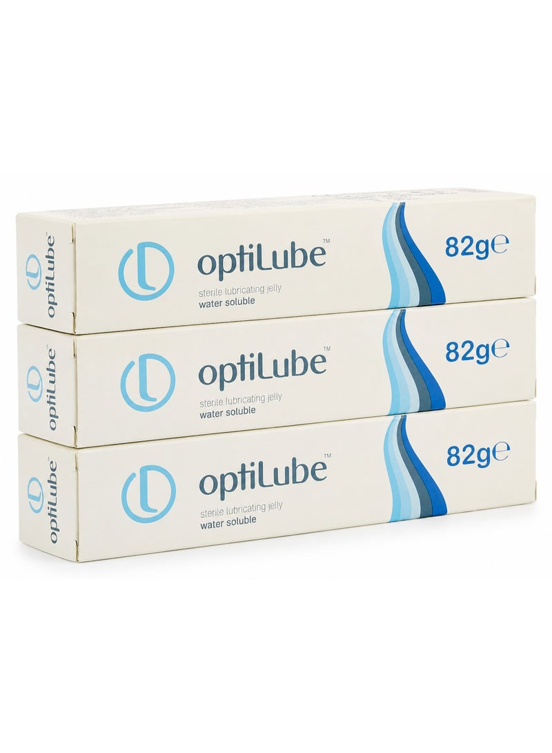 OPTILUBE Sterile Lubricant Jelly 82G 3PCS Water Soluble Medical Lubricating Gel