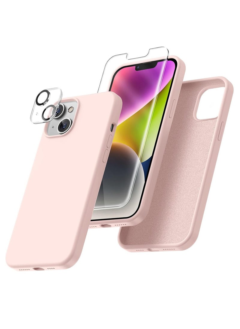 Raxoom iPhone 14 Case - [5 in 1 Set] with 2 Pack Screen Protectors + 2 Pack Camera Lens Protectors, Liquid Silicone Full Body Protection, Shockproof Drop Protection, 6.1 Inch (Pink) - Image 4