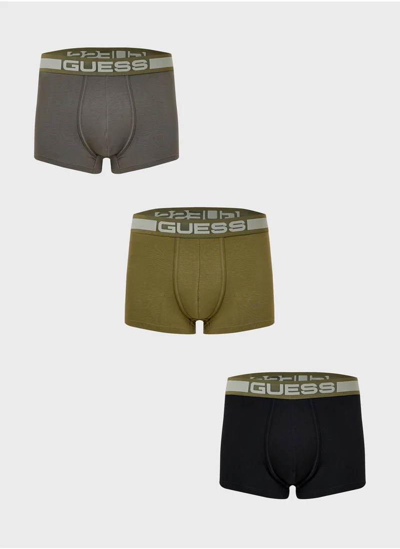 جس 3 Pack Logo Band Boxers