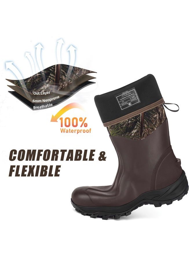 Trudave Rubber Boots for Men & Women with Steel Shank, Reliable 6mm Neoprene Waterproof Insulated Rain Boots, Warm Anti-slip High Traction Multi-season Dry Mud Boot for Outdoor Work Hunting, Size - Image 4