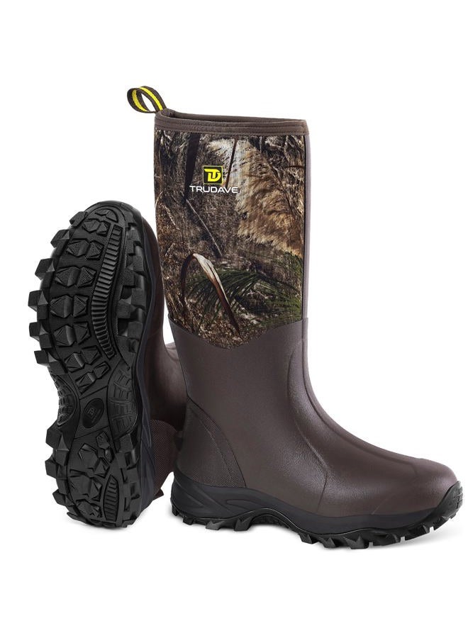 Trudave Rubber Boots for Men & Women with Steel Shank, Reliable 6mm Neoprene Waterproof Insulated Rain Boots, Warm Anti-slip High Traction Multi-season Dry Mud Boot for Outdoor Work Hunting, Size - Image 1