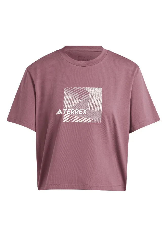 اديداس adidas Puzzle Tee Brown Hiking T-Shirts 2XS