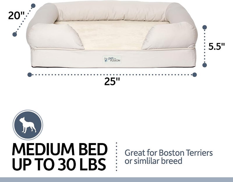 Ultimate Dog Bed, Orthopedic Memory Foam. (Small Sandstone, Medium Firmness, Waterproof Liner, YKK Zippers, More Breathable 35% Cotton Cover, Cert. Skin Contact Safe). 2Yr Warranty - Image 4