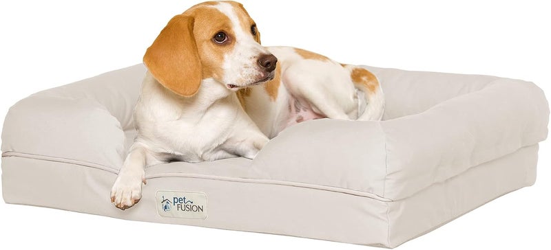 Ultimate Dog Bed, Orthopedic Memory Foam. (Small Sandstone, Medium Firmness, Waterproof Liner, YKK Zippers, More Breathable 35% Cotton Cover, Cert. Skin Contact Safe). 2Yr Warranty - Image 1
