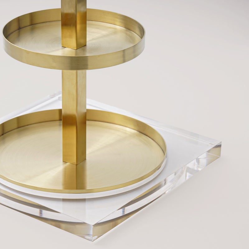 La Mesa Luster Collection La Mesa Two Tier Stand, Gold, 30 cm - Image 3