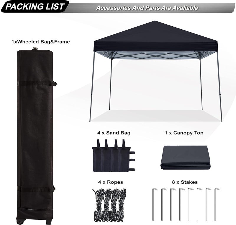 AbcCanopy Stable Pop up Outdoor Canopy Tent, Black - Image 5