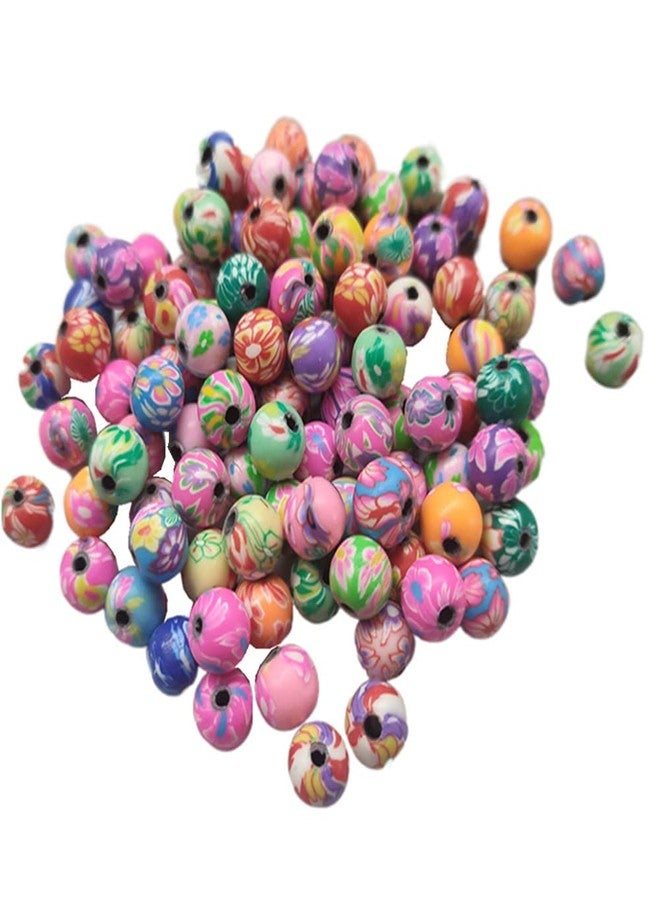 Jilukibo 8mm Colorful Round Clay Beads for Bracelets, Craft Polymer Clay Handmade Loose Beads for DIY Jewelry Making (100 Pack) - Image 1