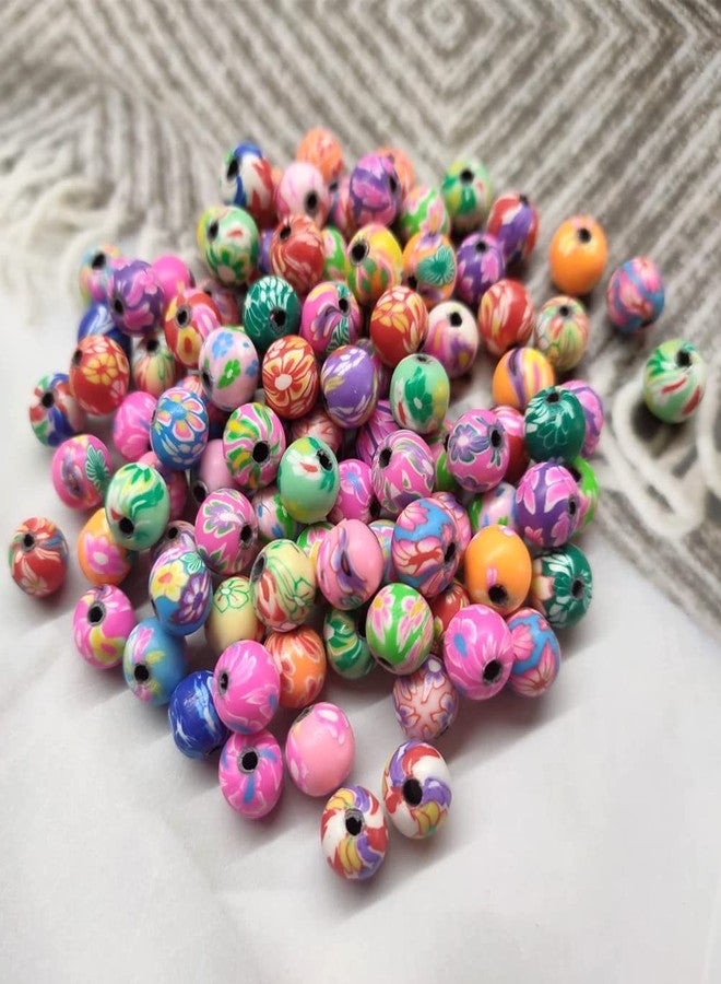 Jilukibo 8mm Colorful Round Clay Beads for Bracelets, Craft Polymer Clay Handmade Loose Beads for DIY Jewelry Making (100 Pack) - Image 5