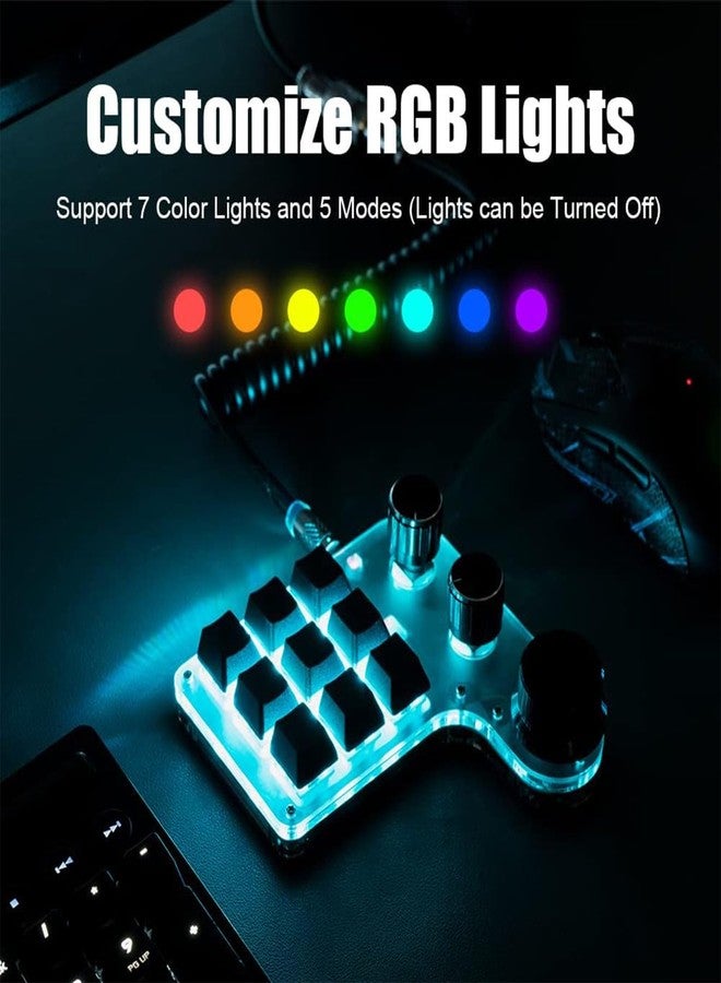 Walfront Macro Gaming Keyboard Mini 9 Key Custom Red Switch RGB LED USB C Programmable Wired Mechanical Keypad for PC Gaming - Image 3