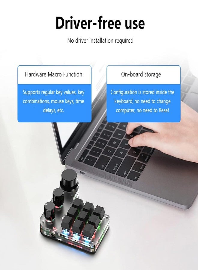 Walfront Macro Gaming Keyboard Mini 9 Key Custom Red Switch RGB LED USB C Programmable Wired Mechanical Keypad for PC Gaming - Image 2