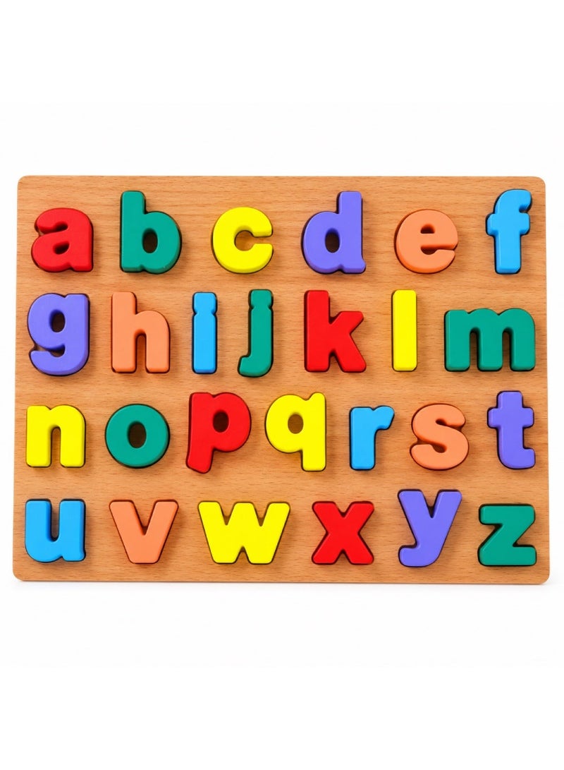 Factory Price Sutton Lowercase Alphabet Wooden Puzzle – 26-Piece Montessori ABC Learning Board for Letter Recognition, Fine Motor Skills & Hand-Eye Coordination 3+ Years - Image 1