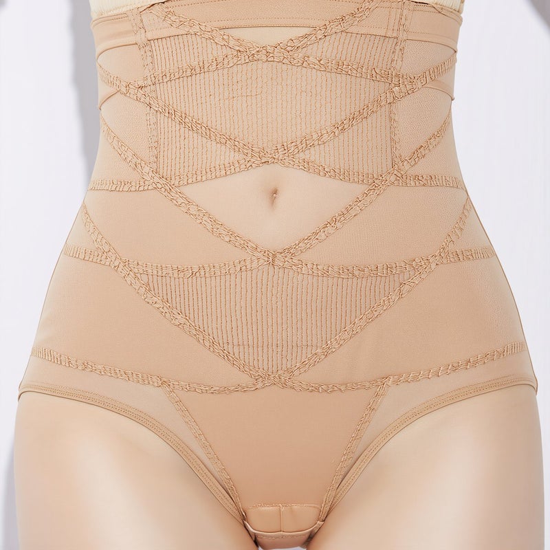 Upgraded Strong Tummy Control Shapewear No Roll Anti Slip Thin Mesh Beige M - Image 5