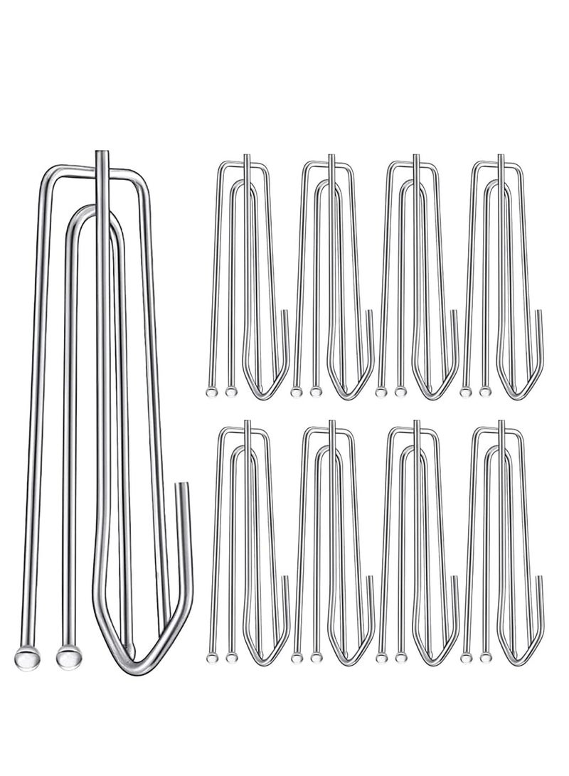Peachjoy Curtain Pleat Hooks, 30Pcs Stainless Steel Drapery Hook and Pin for Pleated Drapes4 Prongs Pinch Pleat Hook Clips Traverse Pleater 4 End Curtain Hangers for Window Door Bathroom Curtain - Image 1