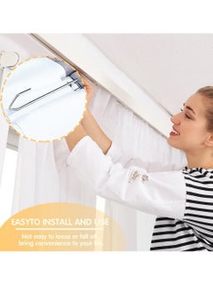 Peachjoy Curtain Pleat Hooks, 30Pcs Stainless Steel Drapery Hook and Pin for Pleated Drapes4 Prongs Pinch Pleat Hook Clips Traverse Pleater 4 End Curtain Hangers for Window Door Bathroom Curtain  - Image 3