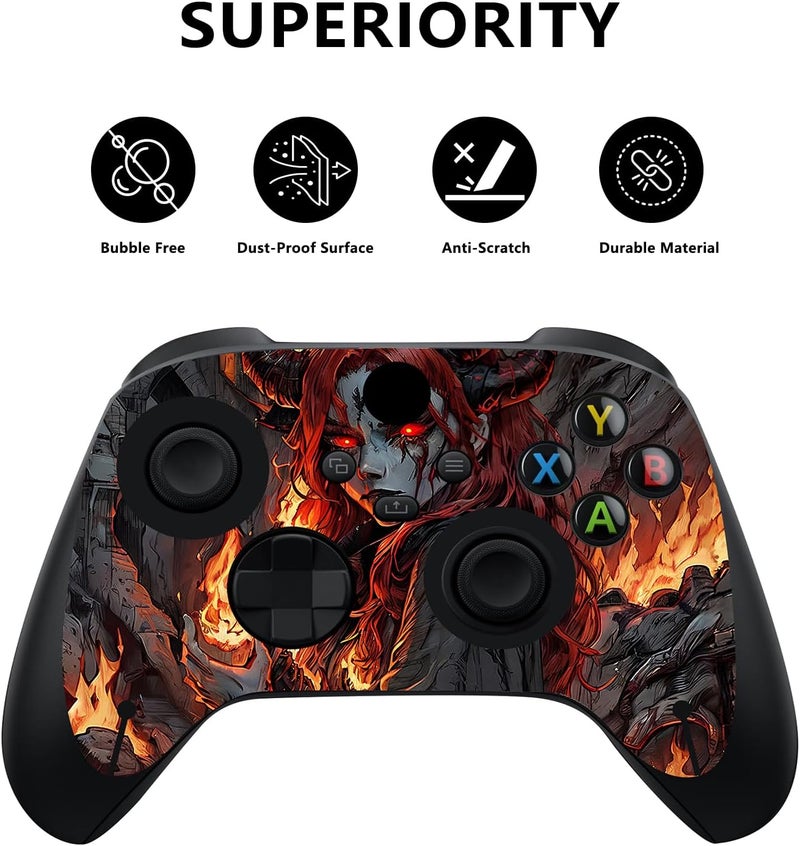 ملصقات فينيل مخصصة من لجهاز Xbox Series X، ملصقات تغليف ديكال لأجهزة Xbox Series X ووحدة التحكم - Flame Envoy - Image 2