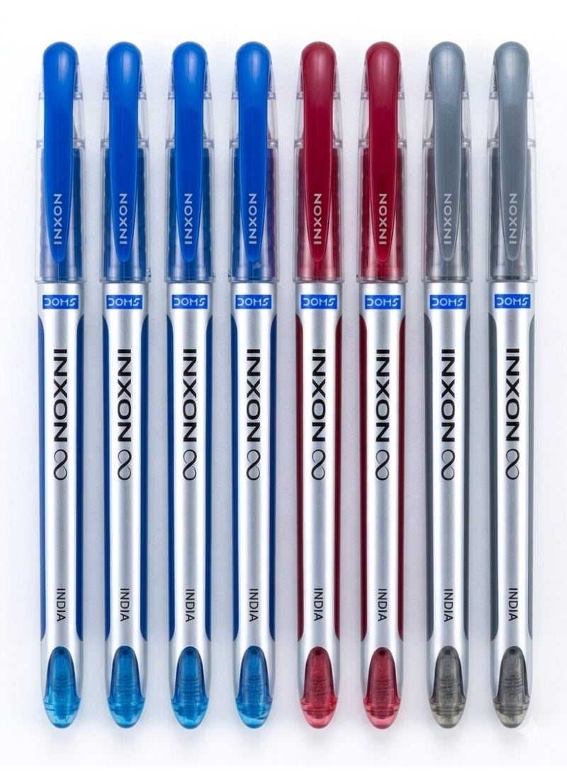 Set 8 psc DOMS Ballpoint Pens 4 Blue- 2 Black + 2 Red  0.7mm – Smooth Writing
