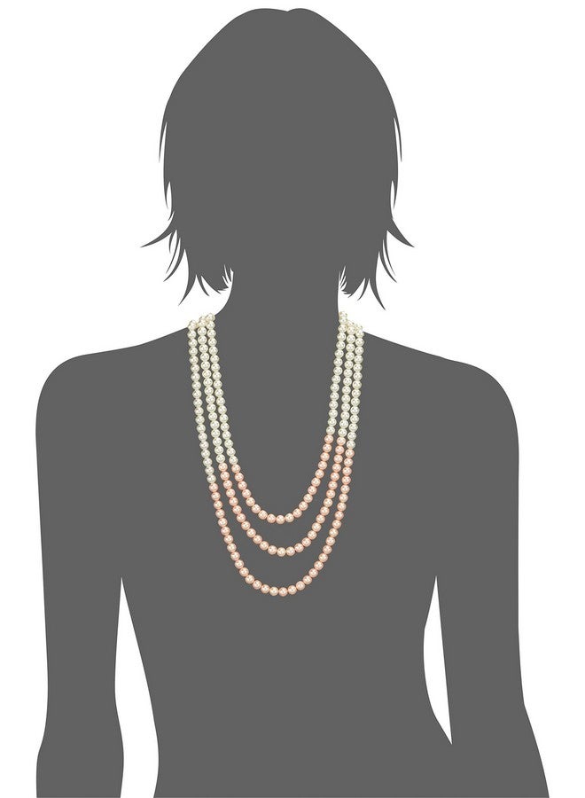 Estele Traditional Pearl Long Multi Layer Necklace Set for Women - Image 3