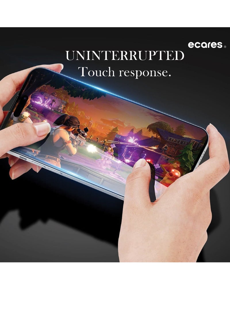 إيكاريس إي كيرز® واقي شاشة iPhone 15 Pro Max، شفاف عالي الدقة، زجاج مقسى 9H، حماية من الدرجة العسكرية، مقاوم للخدش، مضاد لبصمات الأصابع، تغطية كاملة، مضاد للاصفرار، خالي من الفقاعات، (حزمة-2) - Image 5