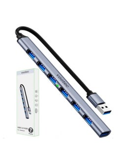 ماركة غير محددة موزع USB 3.0 من واحد إلى أربعة منافذ من النوع c متعدد الواجهات سبعة في واحد للهاتف المحمول والكمبيوتر اللوحي ونقل عالي السرعة - عدد الواجهات: 467-7 منافذ / USB 3.0 2.0 رمادي  - Image 1