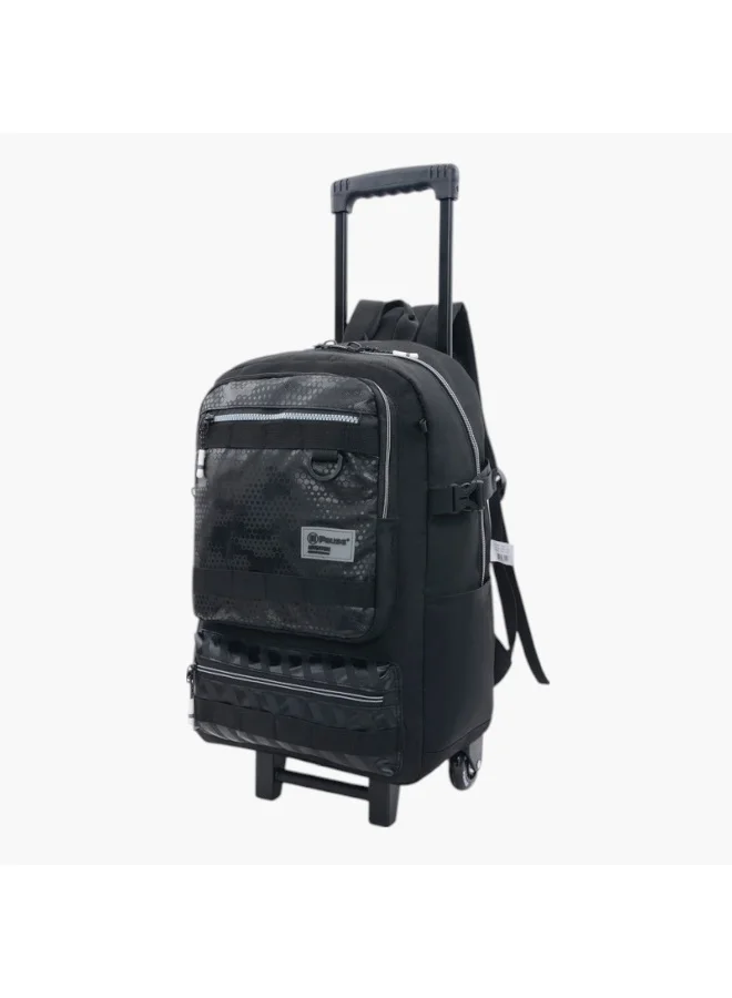 بوز Printed Trolley School Backpack with Retractable Handle - 27x10x31 cms