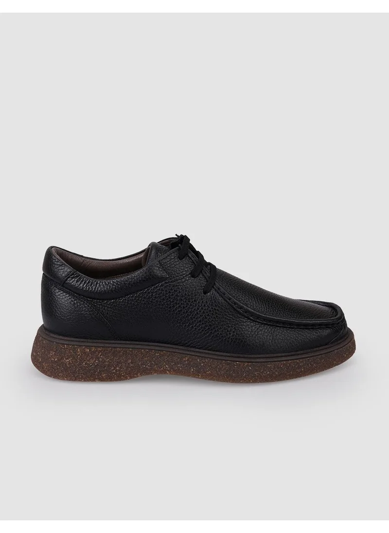 Cabani Leather Black Lace-Up Men's Casual Shoes