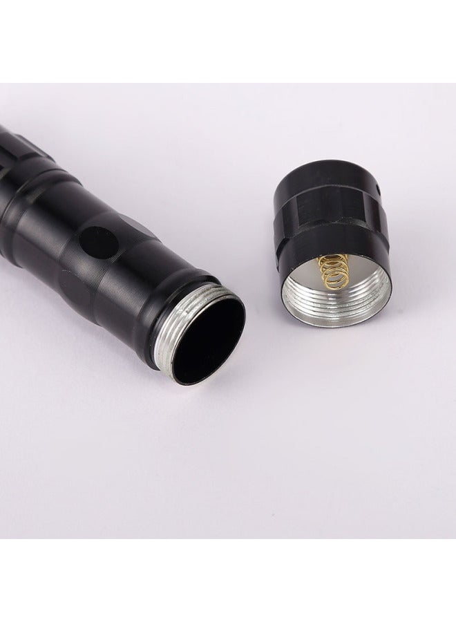 Mini Flashlight Advertising Gifts Outdoor Small Flashlight Aluminum Alloy LED Five Battery Flashlight-Color:Black-Bulk - Image 4
