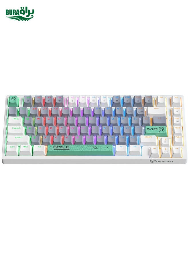 BURAQ - ONIKUMA G52 82 Keys RGB Lighting Wired Mechanical Keyboard, Type:Blue Switch(White) - Image 1