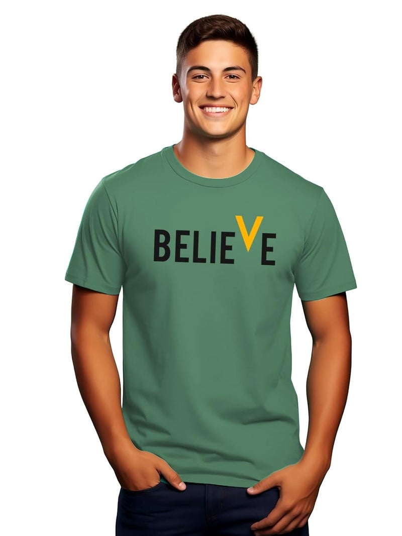 ADRO Men's Cotton Printed T-Shirt in Pista Green - Image 1