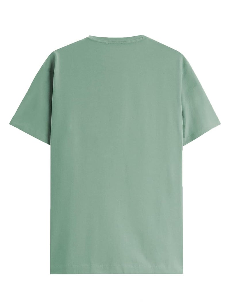 ADRO Men's Cotton Printed T-Shirt in Pista Green - Image 2