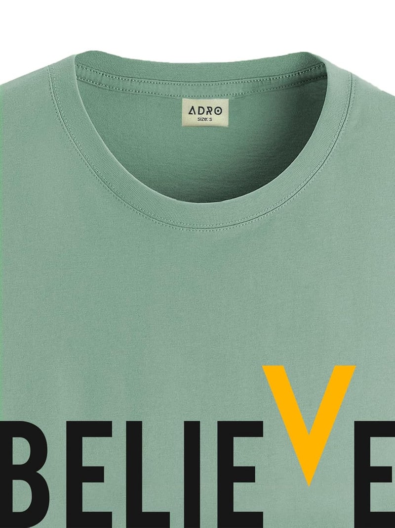 ADRO Men's Cotton Printed T-Shirt in Pista Green - Image 5