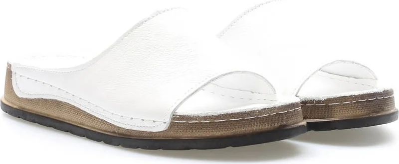 فاست ستيب Leather Women's Wedge Heel Slippers 972ZA309