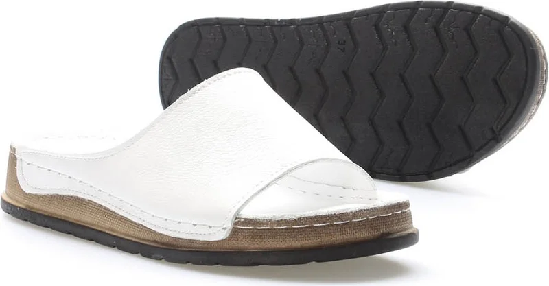 فاست ستيب Leather Women's Wedge Heel Slippers 972ZA309