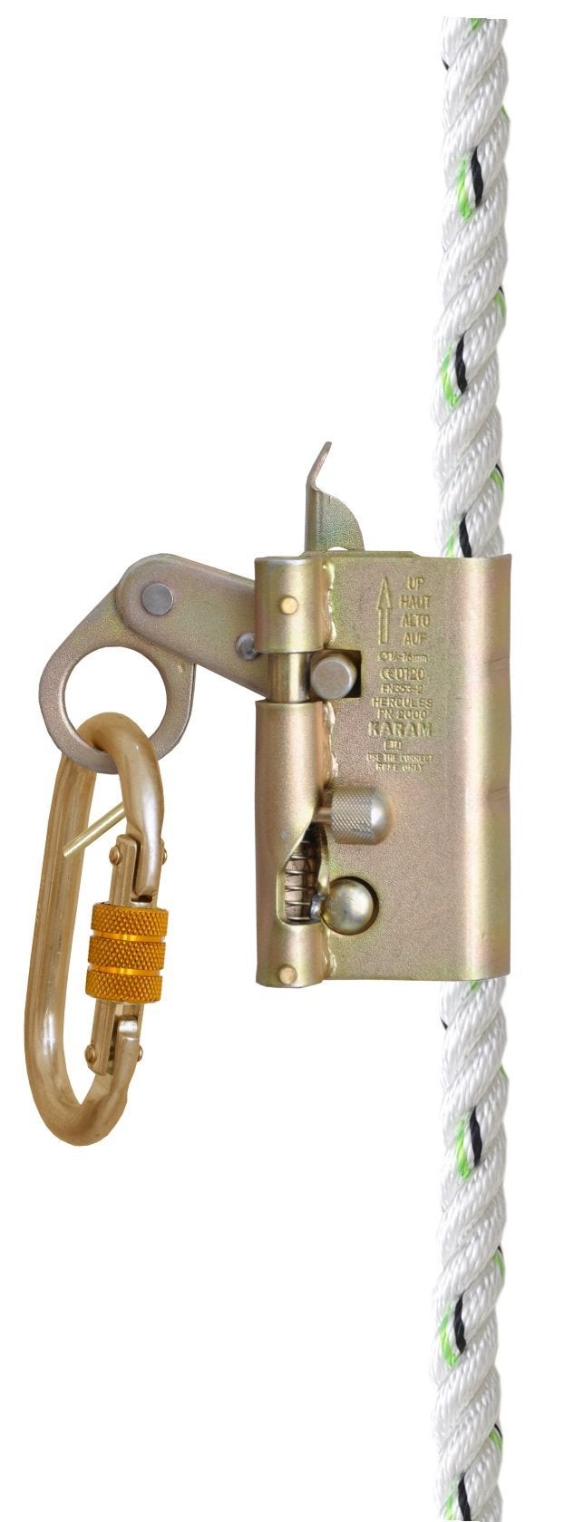Karam Fall Arrester Premium Safety Harness for Vertical Protection and Fall Arrest | Suitable for Construction, Climbing, and Rescue Operations with Hook PN112 for Rope | PN2000A(112(C)) - Image 3