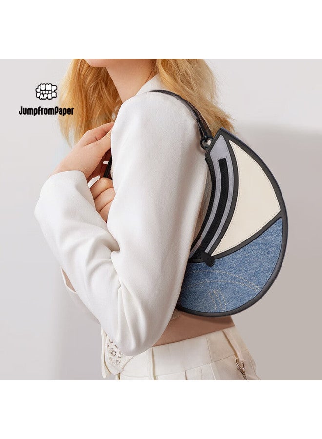 Jumpfrompaper [new Year Gift] Crescent Bag, Underarm Bag, Crossbody Bag, Shoulder Bag, Birthday Gift Bag Blue - Image 2