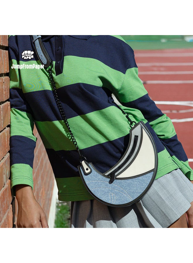 Jumpfrompaper [new Year Gift] Crescent Bag, Underarm Bag, Crossbody Bag, Shoulder Bag, Birthday Gift Bag Blue - Image 5