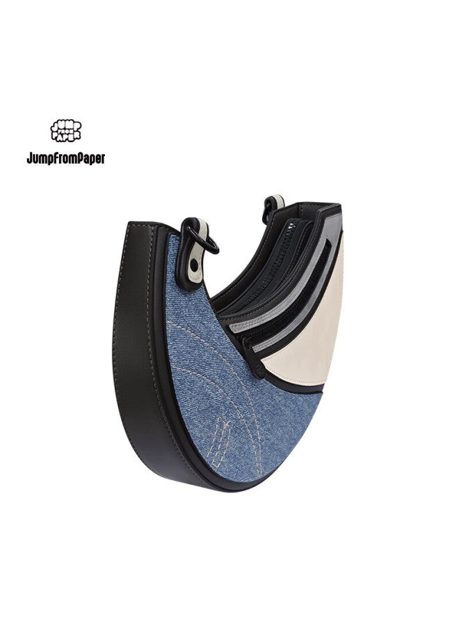 Jumpfrompaper [new Year Gift] Crescent Bag, Underarm Bag, Crossbody Bag, Shoulder Bag, Birthday Gift Bag Blue - Image 1