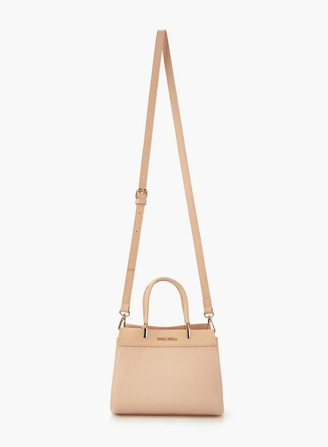 Flora Bella By Shoexpress Textured Tote Bag with Double Handle and Zip Closure